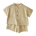 thumbnail image 1 of Fgnfyis Boys Outfit Sets Casual Summer Toddler Clothes Short Sleeve Two Piece Outfit for Daily Wear and Outdoor Activities Yellow 9-12 Months, 1 of 3