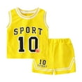 thumbnail image 1 of Fgnfyis Boys Outfit Sets Summer for Active Play Comfortable Loose Fit T Shirt and Shorts Combo Ideal for Sports and Casual Wear Yellow 3-4 Years, 1 of 5