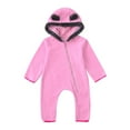 thumbnail image 1 of Aocisk Boys Outfits Set Toddler Cartoon Ears Hoodie Romper Zip Jumpsuit for Kids Cute and Comfortable Attire Pink 12-18 Months, 1 of 5