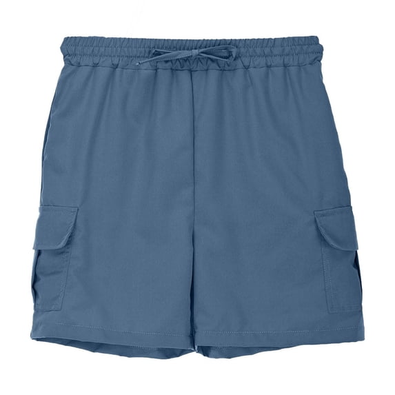 Aocisk Boys Cargo Shorts Spring Summer Street Leisure Sports Pocket Drawstring Stretch Waist Color Kids Shorts Navy 9-10 Years