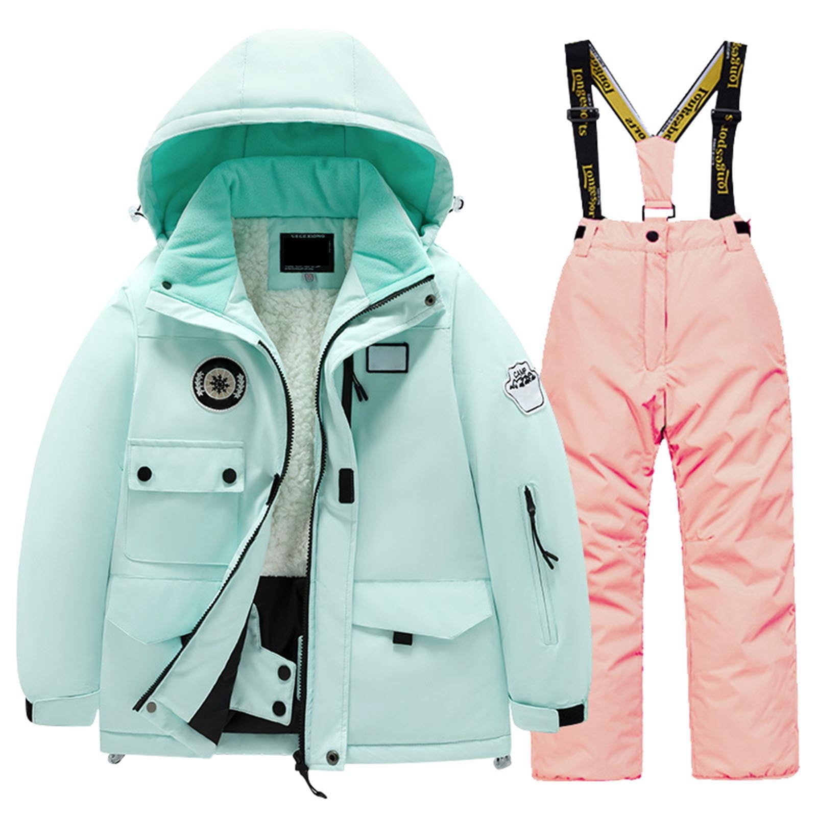 HUOQI Jongens winddicht skipak kinderen warm donsjack set outdoor skiën