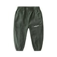 thumbnail image 1 of Aocisk Toddler Boys Pants Comfortable Elastic Waist Casual Outdoor Play Pure Color Loose Breathable Boys Trousers Green 3-4 Years, 1 of 3