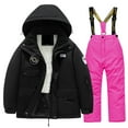 thumbnail image 1 of Aocisk Fall Winter Clothes Set Childrens Ski Suit Multi Pocket Jacket and Pants Winter Windproof Snowboarding Warm Red 6-8 Years, 1 of 6