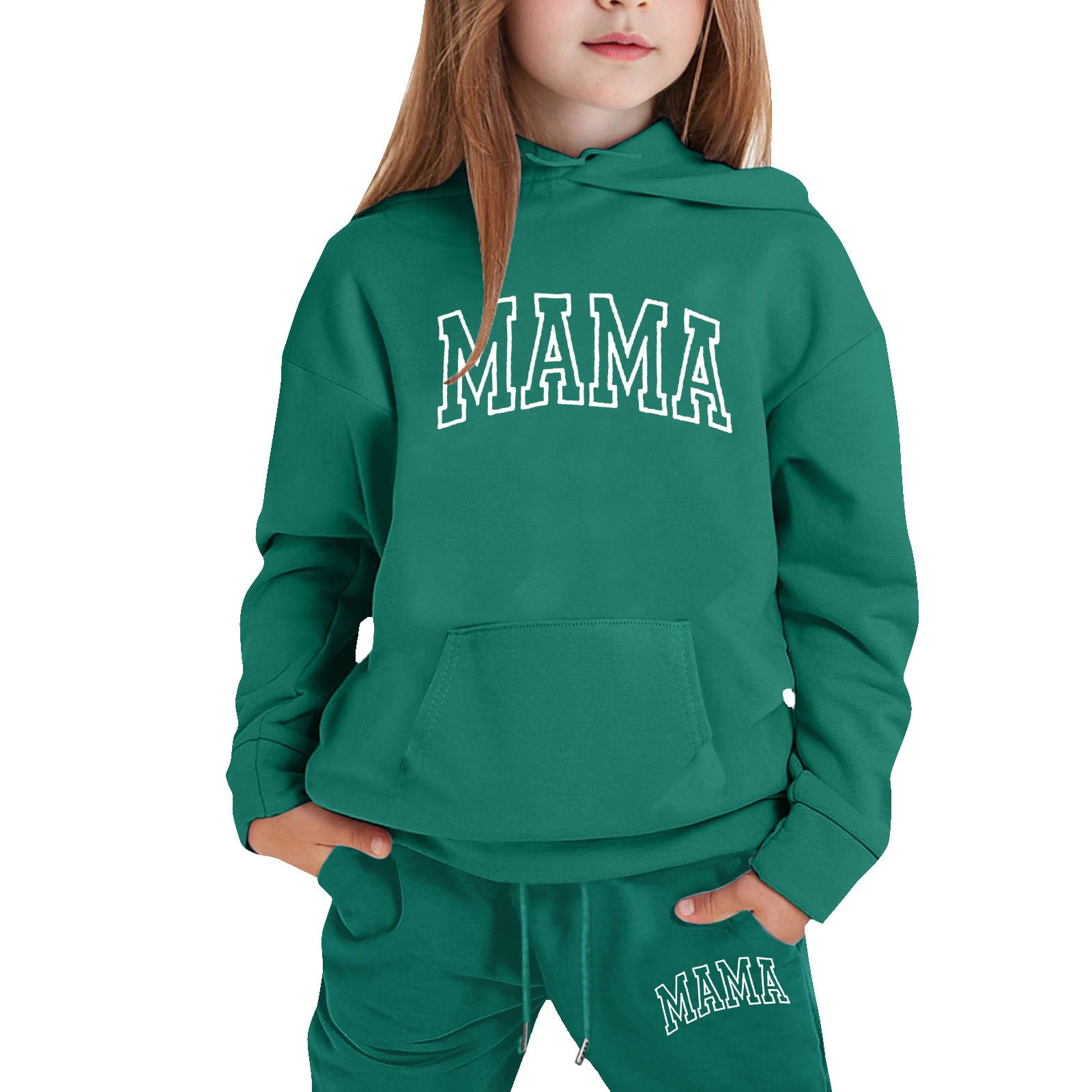 Aocisk Fall Winter Clothes Set Stylish Printed Hooded Sweatshirt ...