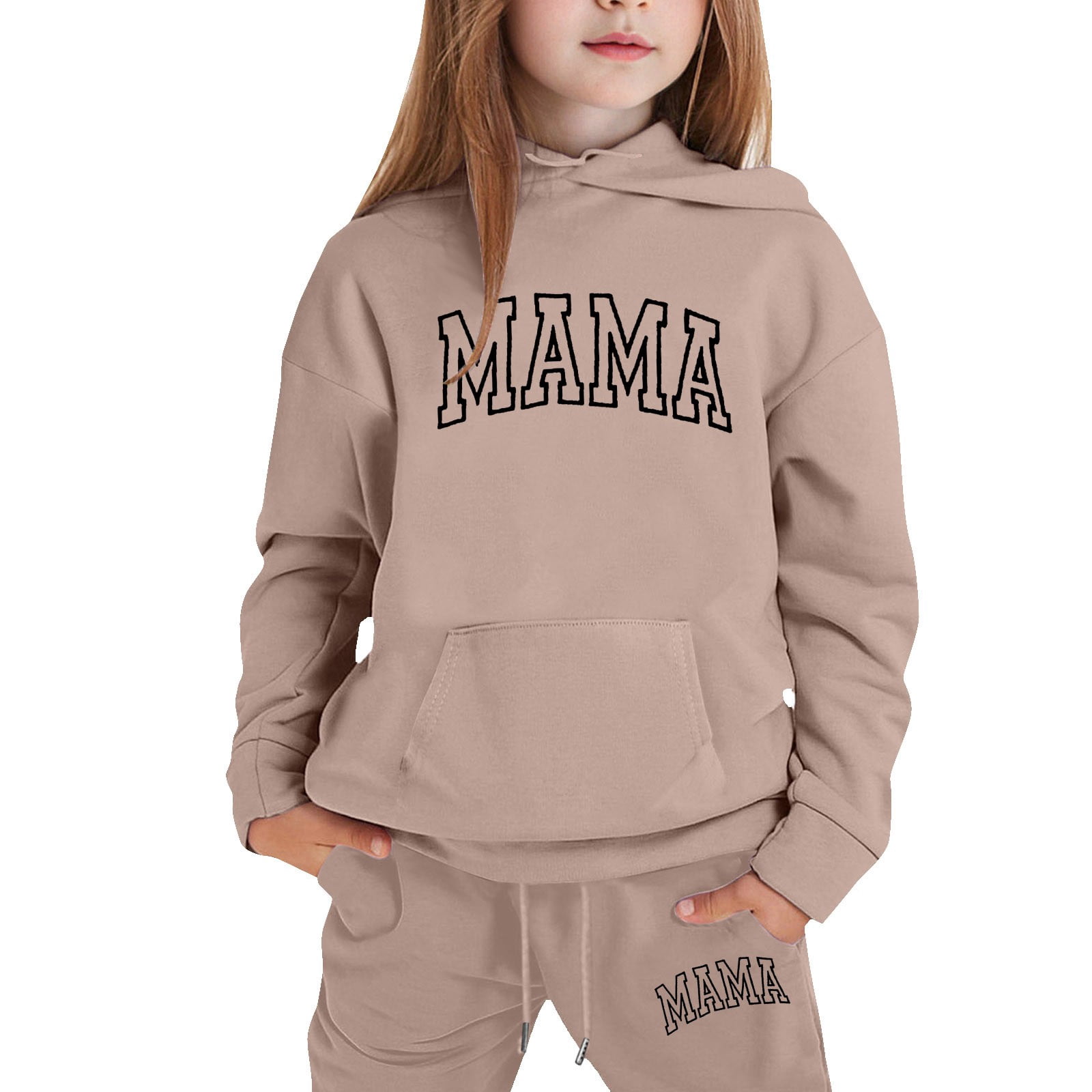 Aocisk Fall Winter Clothes Set Stylish Printed Hooded Sweatshirt ...