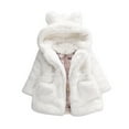thumbnail image 1 of Fgnfyis Fall Winter Girl Outfits Set Kids Bunny Winter Outerwear Warm Hooded Cloak Baby Jacket Skin-friendly and Comfortable Beige 4-5 Years, 1 of 7