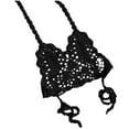 thumbnail image 1 of Aocisk Girls Bikini Clothing Swimwear Bikini Kids Crochet Straps Top Outfit Swimsuit Girl Girls Swimwear Crochet Top Swimsuit for Girls Black 4-5 Years, 1 of 3