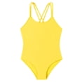 thumbnail image 1 of Aocisk Girls One-Piece Swimsuits Girls Swimsuit for Hot Beach Pool Bathing Sun Upf 50 Long Sleeve Rash Guard Swimwear with Skirt Girls Bathing Suits Yellow 9-10 Years, 1 of 7
