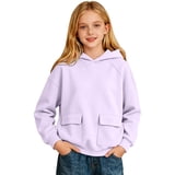 Drop Fit Aocisk Girls hoodie Solid Tone Pullover Drop Shoulder Seam Relaxed Fit ...