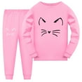 thumbnail image 1 of Aocisk Outfit for Kids Toddler Long Sleeve Cartoon Prints T Shirt Tops Long Pants Outfits Skin-friendly and Comfortable Pink 6-7 Years, 1 of 4
