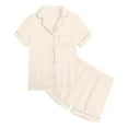 thumbnail image 1 of Fgnfyis Outfit for Kids Toddler Short Sleeve Solid Tops T Shirt Shorts Casual Outfits Skin-friendly and Comfortable Beige 2-3 Years, 1 of 4