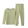 thumbnail image 1 of Aocisk Sleepwear Kids Kids Thermal Underwear Winter Warm Lined Base Layer Top Bottom Seamless Comfortable Indoor Outdoor Wear Boys Sleepwear Green 9-10 Years, 1 of 6