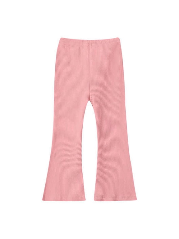 Aocisk Girls Flare Pants Micro Stretch Outer Layer Leggings Fit Trousers Kids Girls Red 8-9 Years