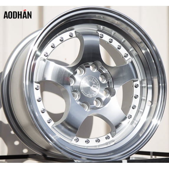 AodHan Wheels Rim AH-03 15x8 4x100/114.3 73.1CB +20 SILVER MACHINED FACE AND LIP