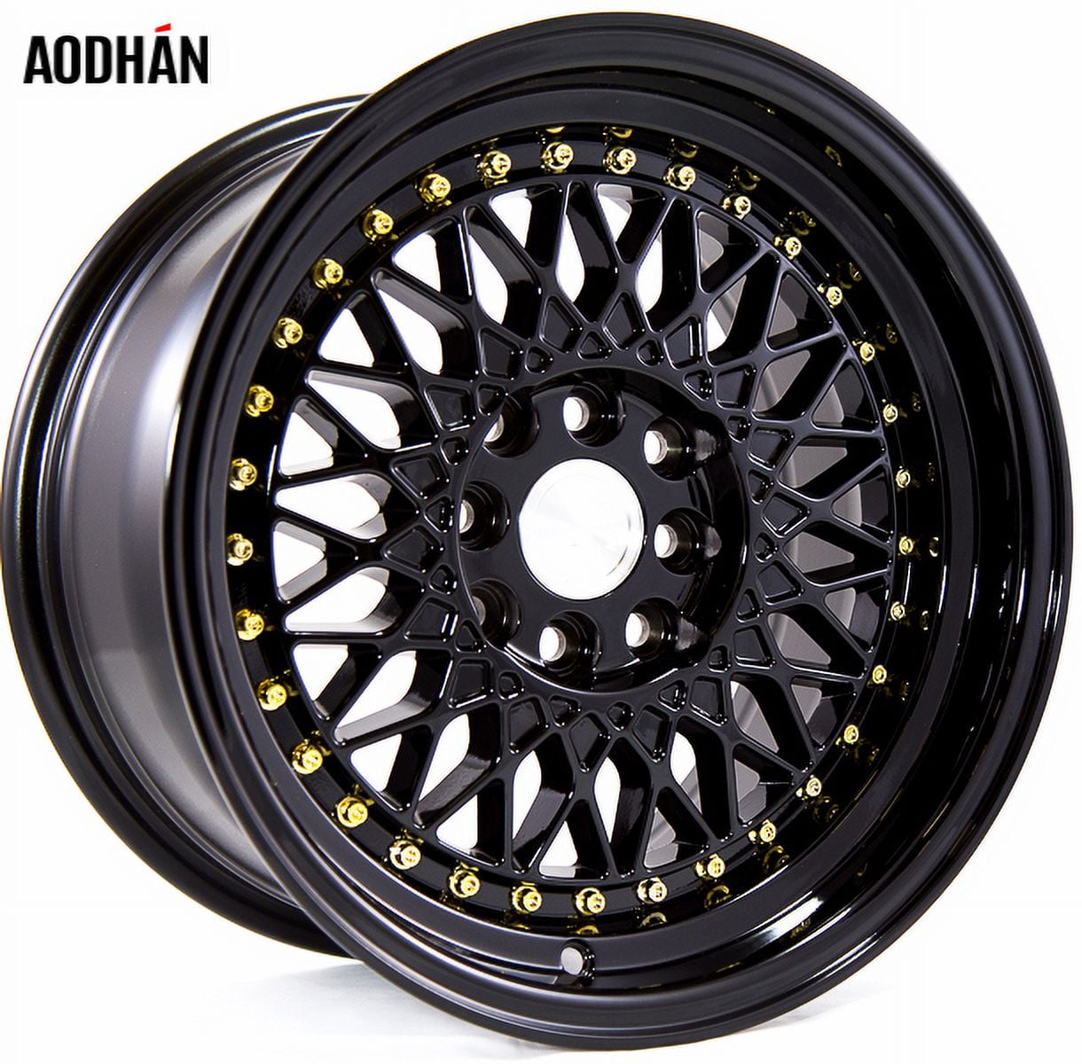 AodHan Wheels Rim AH-05 15x8 4x100/114.3 73.1CB +20 FULL BLACK (GOLD ...