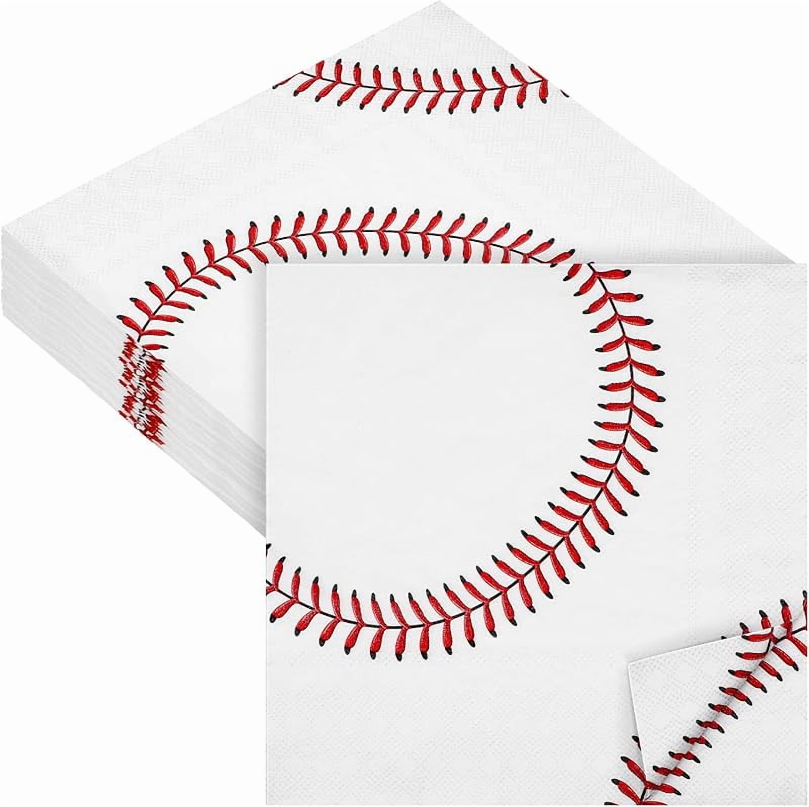 Aodaer 48 Pieces Baseball Napkins - 13 x 13 Inches Disposable Pattern ...