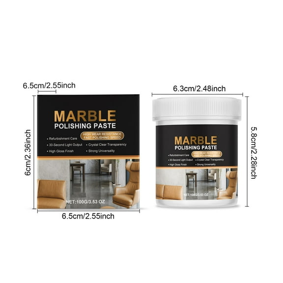 Aodebiao 1 Packs Premium Polishing Paste for Quartz Granite Countertops Scratch Repair Cleaner Restores Shine Seals Surfaces Kitchen Bathroom Stone Care