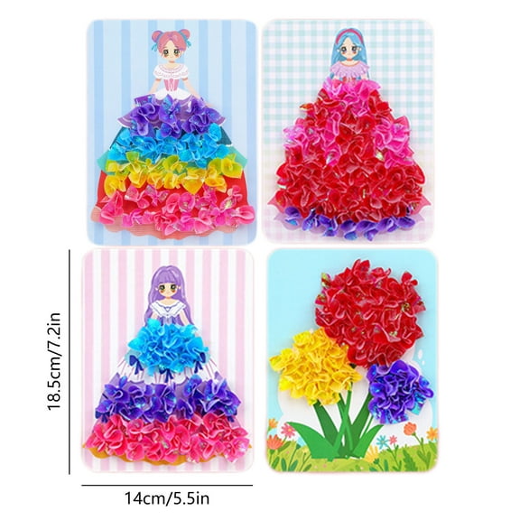Aodebiao 1 Packs Princess Dress Up Poke Art DIY Craft Kit Creative Activity Set for Party Favors Classroom Projects