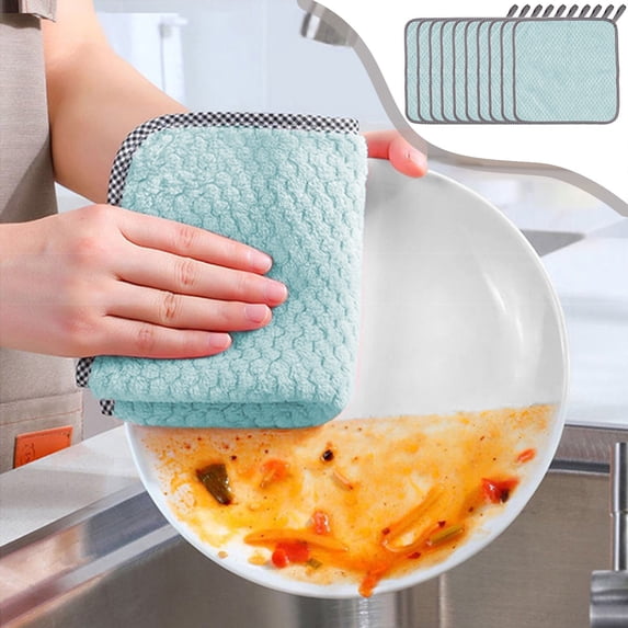 10 Pack Microfiber Cleaning Cloths, Glass Polishing Towels for Windows, Mirrors, Streak Free, Lint Free, Highly Absorbent Cleaning Rags for Kitchen, Car, Furniture Detailing