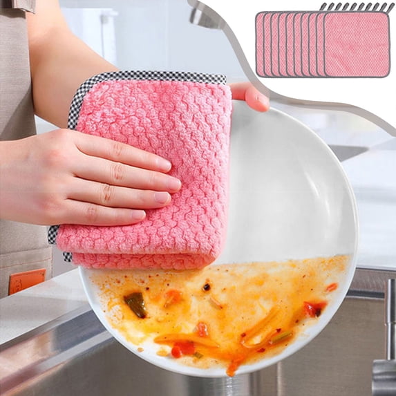 10 Pack Microfiber Cleaning Cloths, Glass Polishing Towels for Windows, Mirrors, Streak Free, Lint Free, Highly Absorbent Cleaning Rags for Kitchen, Car, Furniture Detailing