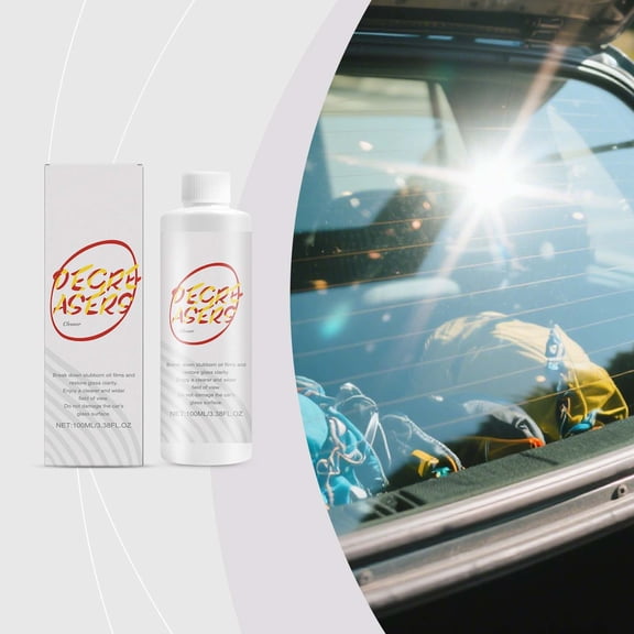 Aodebiao 100ml Car Glass Oil Film Remover Windshield Cleaner - Streak-Free Formula for Oil Stains, Water Spots, Bird Droppings, Tree Sap, and Road Grime on Auto Glass, Home Windows, and Mirrors