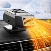 Aodebiao 12V Car Heater Portable Defroster Defogger Fast Heating 2-Speed Adjustable Universal Vehicle Interior Warmer with Rotatable Base