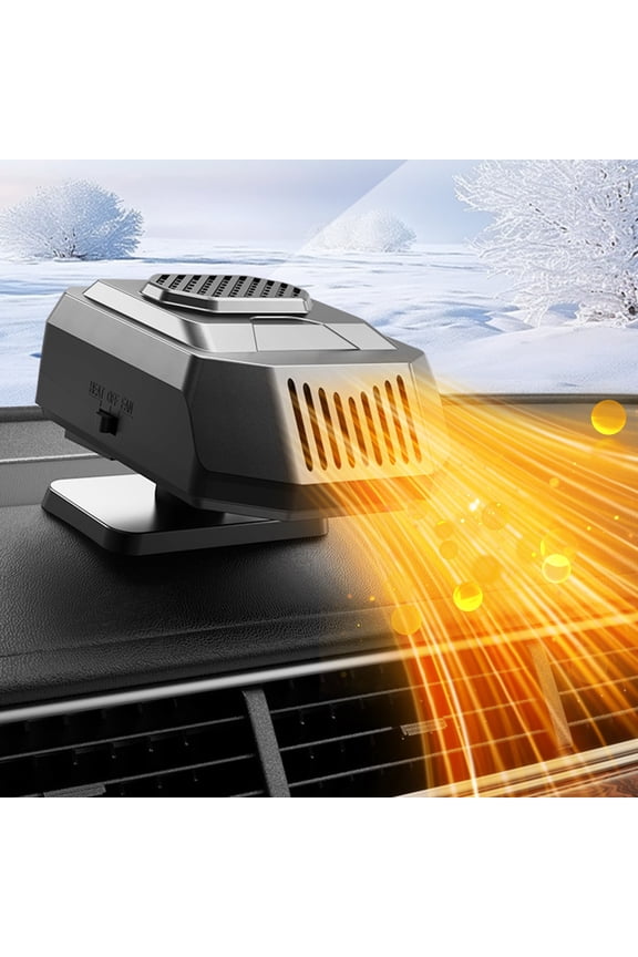 12V Car Heater Portable Defroster Defogger Fast Heating 2-Speed Adjustable Universal Vehicle Interior Warmer with Rotatable Base