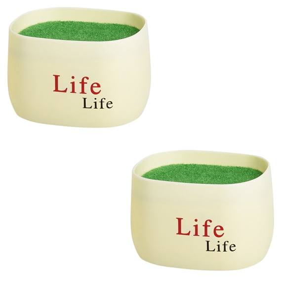 Aodebiao 3 Inch Plastic-Flower-Pot-for-Indoor-Plants, 2Pack Large Outdoor Planter Pot with Drainage Holes & Saucers, Resin Decorative Garden Pots Planters