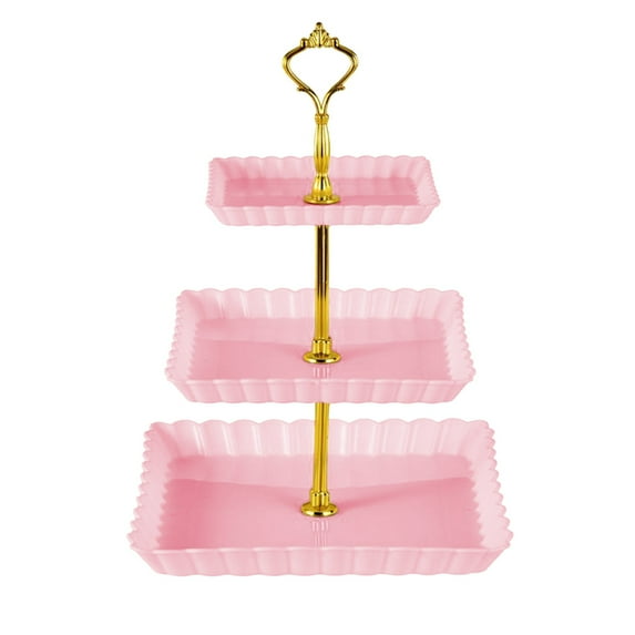 Aodebiao 3 Tier Dessert Stand Metal Cake Stand for Wedding Party Decor, Elegant Multi-Layer Serving Tray for Fruits Cupcakes Candy Appetizers, Rustproof Sturdy Display Stand for Home Kitchen Buffet