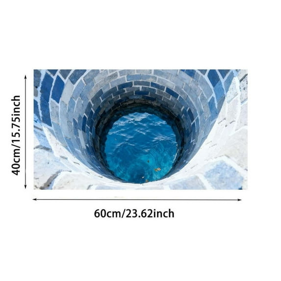 3D Optical Illusion Rug, Brick Bottomless Hole Design Non- Area Rug for Living Room, Bedroom, Front Door Mat, Playroom & Gameroom Floor Carpet Decor