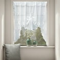 thumbnail image 1 of Aodebiao 70x39.37 Inch Lace Curtains with Valances Attached , Floral Embroidered Semi Sheer Window Curtain Lace Tulle Rod Pocket Window Drapes for Living Room Bedroom Balcony, 1 of 6