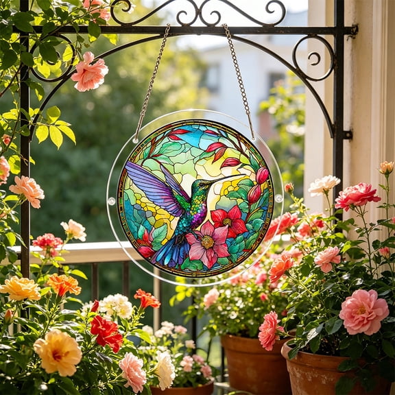 Aodebiao Acrylic Window Hanging Pendant Light Catcher Suncatcher Prism, Colorful Rainbow Maker Jigsaw Puzzle Decorative Decor for Home Living Room Bedroom Office Party, Unique Gift Idea