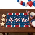 thumbnail image 1 of Aodebiao American Flag Placemats 1pc, Patriotic Linen Placemats for 4th of July, Memorial Day, Veterans Day, Red White and Blue Home Decor, Kitchen Table Decor, 1 of 6
