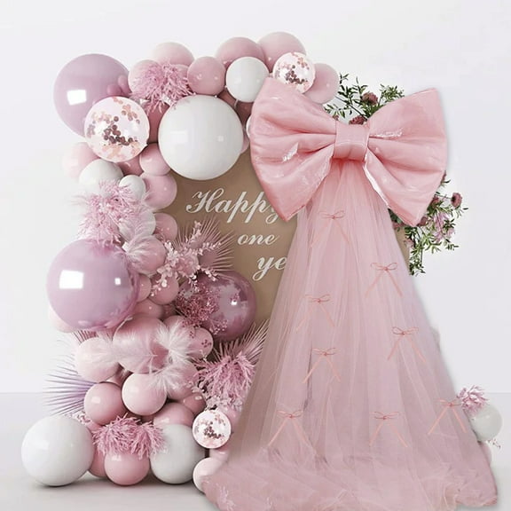 Aodebiao Bow Birthday Decorations Coquette Party Backdrop Big Bow Themed Room Large Bows Wall Ormanents Giant Door Velvet Wedding Engagement Bachelorette Shower Bridal Christmas Tree Decoration