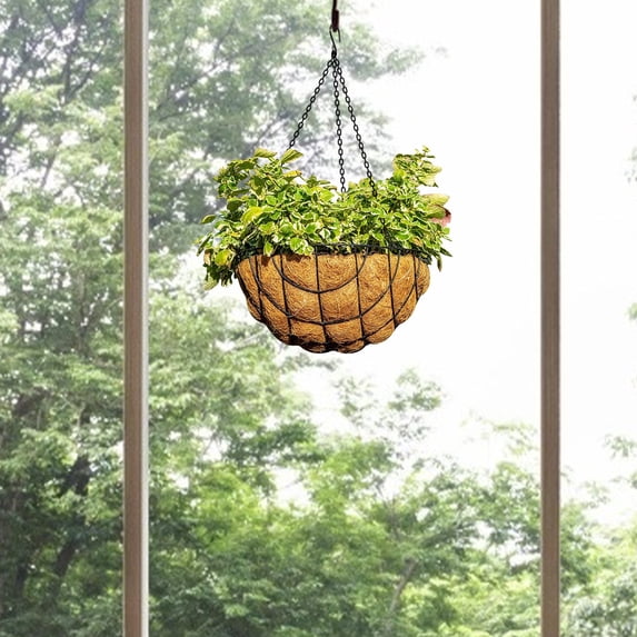 Aodebiao Coconut Fiber Planter Liner Replacement for Hanging Baskets Flower Pots Natural Moss Fiber Insert for Indoor Outdoor Garden Plants Half Shape Container