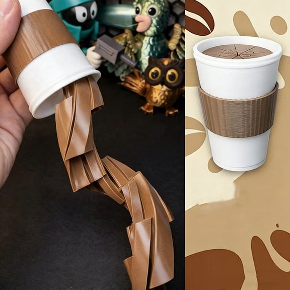 Aodebiao Coffee Cup Fidget Stress Relief Funny Coffee Lovers Gag Novelty Squeeze Stretch Desk Decor Anxiety Relief Office Desk Accessory Prank Gift For Adults Men Women