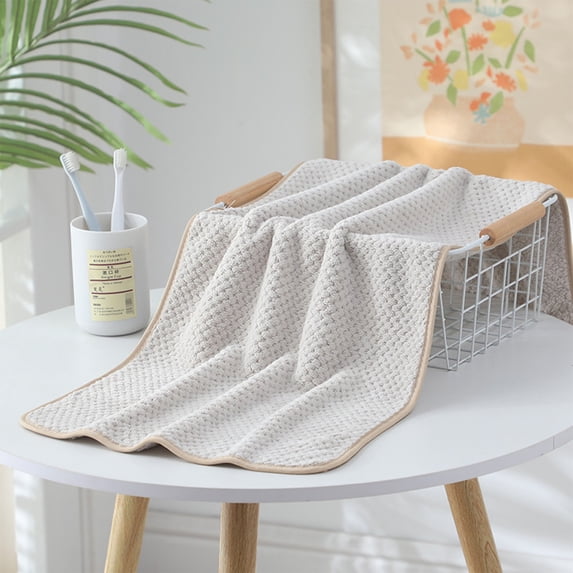 Aodebiao Cotton Waffle Weave Towel 29x13 Inch Absorbent Quick Dry Hand Towel Face Towel for Bathroom Kitchen Spa Gym Hotel Soft Beige Striped Towel