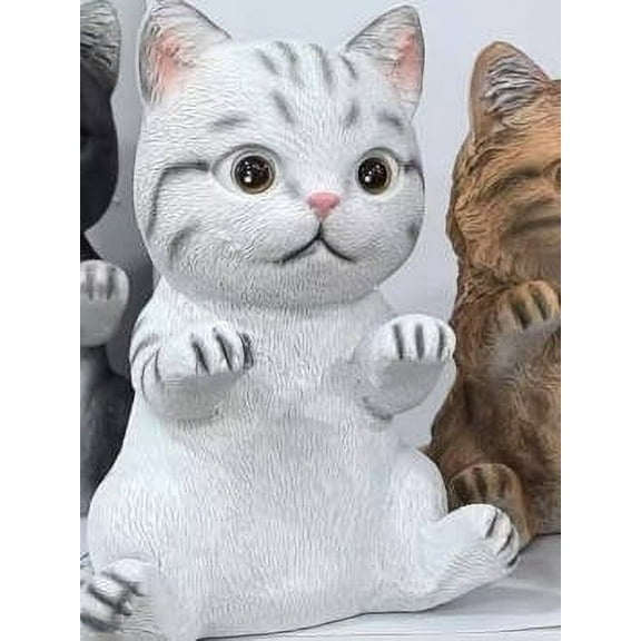 Aodebiao Cute Miniature Cats Landscape Lovely Cats Figurines Fairy Home Garden Animals Kitten Adorable Cupcake Christmas Birthday Gift for Home Garden Decor Ornament Supplies