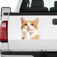 thumbnail image 1 of Aodebiao Cute Peeking Cat Sticker, Vinyl Funny Decal for Auto Window Bumper, Waterproof Vehicle Exterior Sticky Cover Decoration Accessories, Universal for SUV Sedan Trucks (Orange Cat), 1 of 6