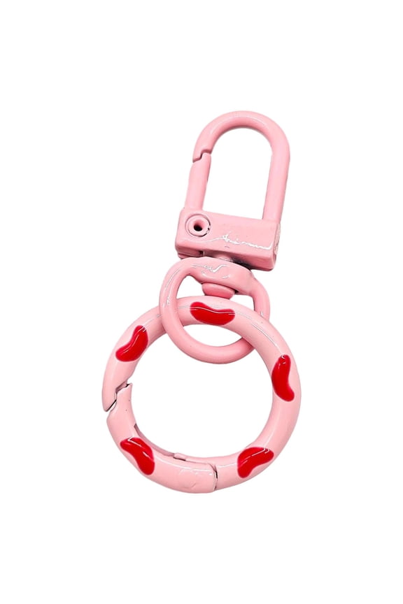 Donut Keychain with Spring Hook and Door Knob, Colorful Enamel Coating, Cute and Durable Alloy Keyring for Bags, Backpacks, and Home Decor, Trendy Gift Idea