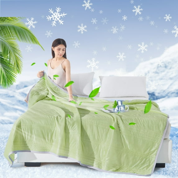 Aodebiao Double-Sided Cooling Quilt - 39x60 Inch All-Season Soft Bedspread, Lightweight Polyester (1.09lb) for Summer & Year-Round Use