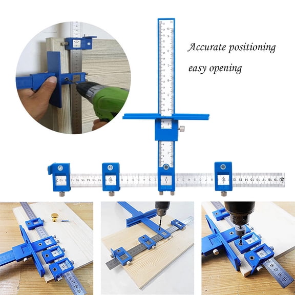 Aodebiao Drilling Guide Template, Wood Handle Hole Locator Jig, Punch Locator for Cabinet Knobs Drawer Pulls, Center Marking Tool for Furniture Drill Alignment