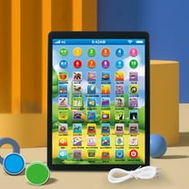 Aodebiao Educational Tablet with LED Screen Interactive Learning Toy Alphabet Numbers Math Spelling Quiz Mode Music Stories Portable Early hood Development