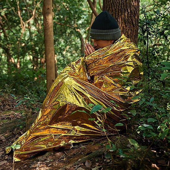 Aodebiao Emergency Thermal Blanket Survival Reflective Foil Blanket for Outdoor Camping Hiking First Aid Shock Hypothermia Picnic Emergency Preparedness Portable Rescue Blanket