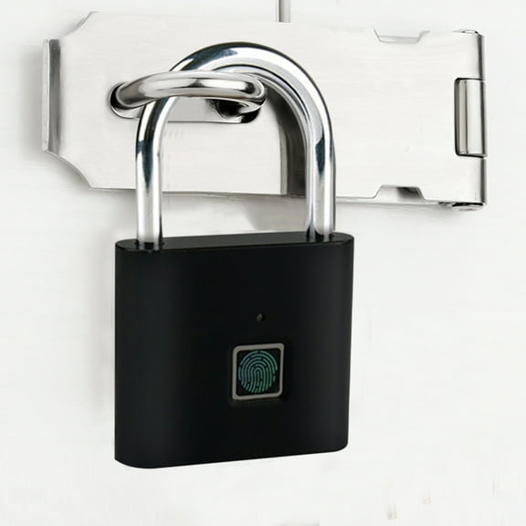 Aodebiao Fingerprint Smart Padlock Lock, Biometric Metal Keyless Thumbprint Lock, Waterproof, USB Rechargeable, for Gym Locker, School Locker, Luggage, Backpack, Suitcase