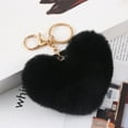 thumbnail image 1 of Aodebiao Fluffy Heart Keychain Pendant - Soft Faux Fur Plush Keyring for Backpack Purse Car Keys Cute Gift for Women s Trendy Kawaii Accessories, 1 of 6