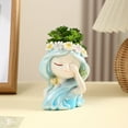 thumbnail image 1 of Aodebiao Girl Figurine Planter Small Fake Plant Office Decor for Women -Pink Gifts for Women - Cute Office Decor - Decor for Office Decorations - Succulents Fake Plants for Shelf Decor, 1 of 6