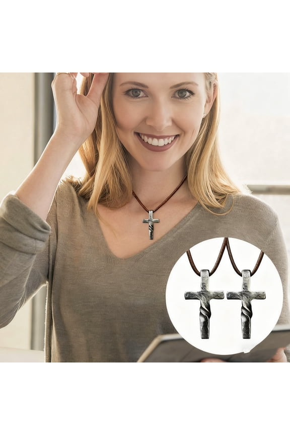 Hand Forged Alloy Pendant Necklace for Men Women, Adjustable Leather Cord, Unisex Gothic Jewelry Gift, Unique 3D Artisan Crafted