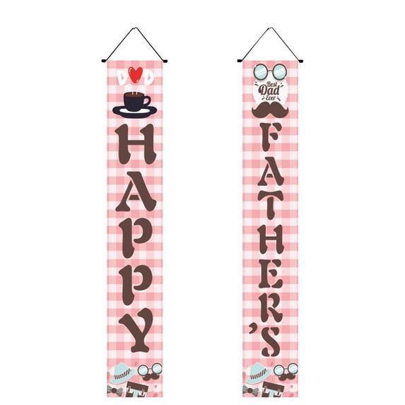 Aodebiao Happy Father Day Porch Sign Banners Father’s Days Party Decorations Blue Fathers Welcome Hanging Front Door Banner for Indoor Outdoor Photo Backdrop Background I Love Dad Favor Supplies
