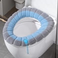 thumbnail image 1 of Aodebiao Heated Toilet Seat Cover with Handles Winter Warm Bidet Elongated Universal Fit Soft Knitted Washable Non-Slip Bathroom Comfort, 1 of 5